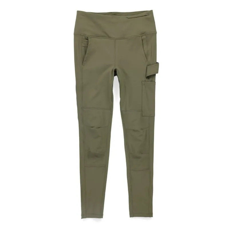 Tilley Tuff Legging in Olive Nylon for Women with 8 Pockets - X-Large