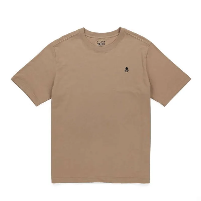 Tilley Tuff T-Shirt for Men in Sepia Cotton with Logo - Small