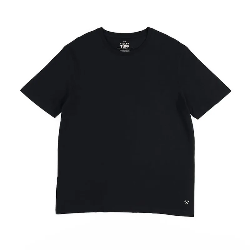 Tilley Tuff Crew Neck T-Shirts in Black Cotton - X-Large - 4/Pack