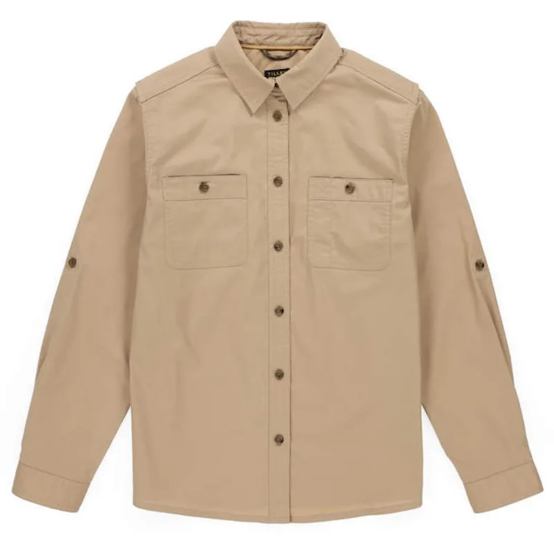 Tilley Tuff Long-Sleeve Work Shirt for Women in Sand Polyester - Small