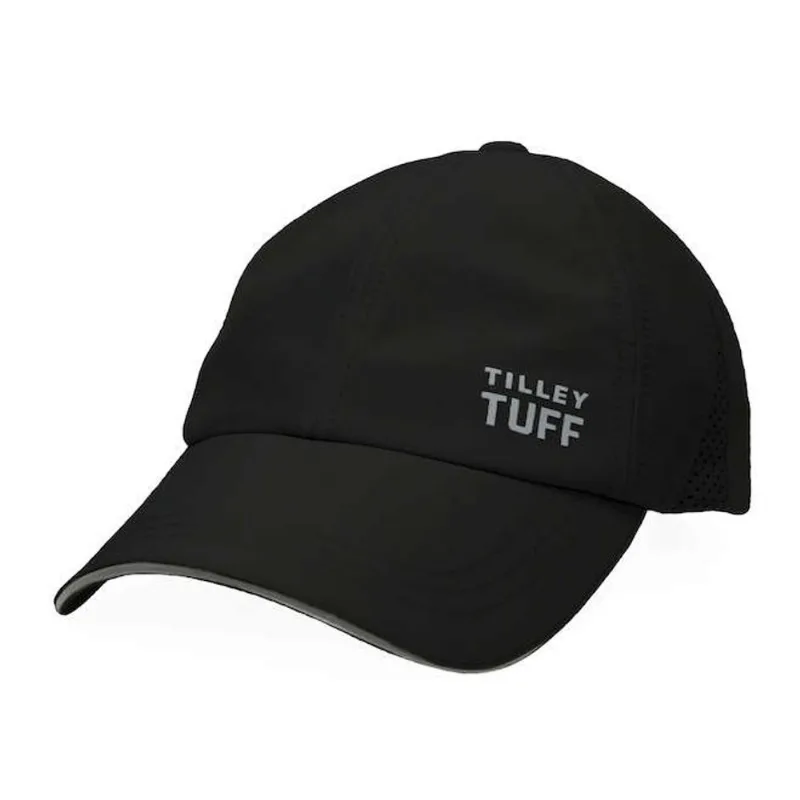 Tilley Tuff Tech Baseball Cap for Women in Black Polyester with Mesh Inserts Logo - Small/Medium