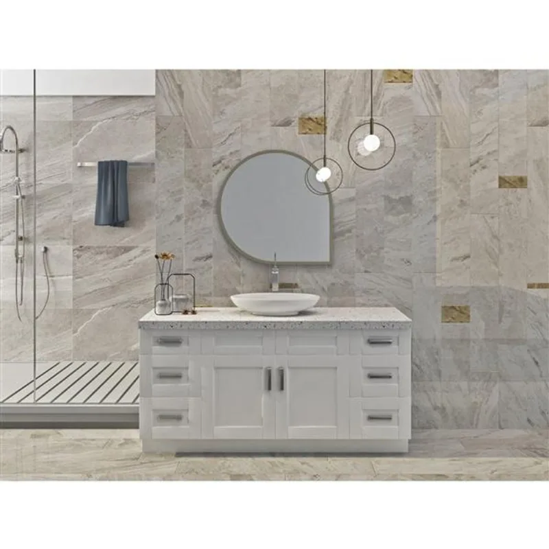 Cowry 66-in Pearl White - Bathroom Vanity Cabinet