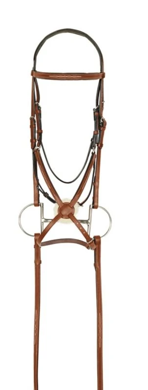 Aramas Fancy Raised Padded Figure-8 Bridle with Ru Chocolate / Full