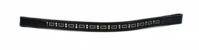 HK Americana Mini Square Crystal Browband- 3/4 Inch Wide Black / Full