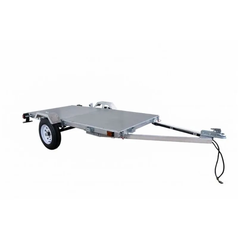 DK2 4-ft x 8-ft Silver Single Axle Galvanized Folding Utility Trailer