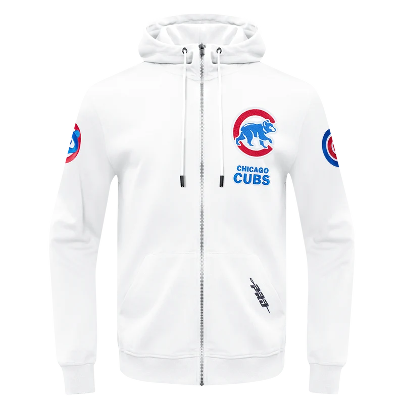 SUDADERA CON CIERRE MLB CHICAGO CUBS CLASSIC CHENILLE XL / BLANCO