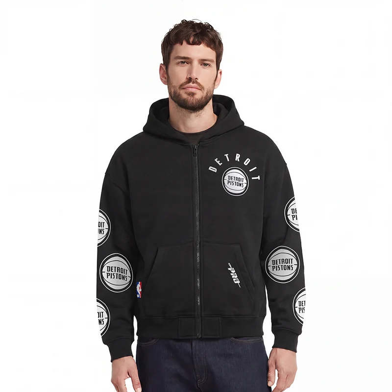 SUDADERA CON CIERRE NBA DETROIT PISTONS ALL PRO S / NEGRO