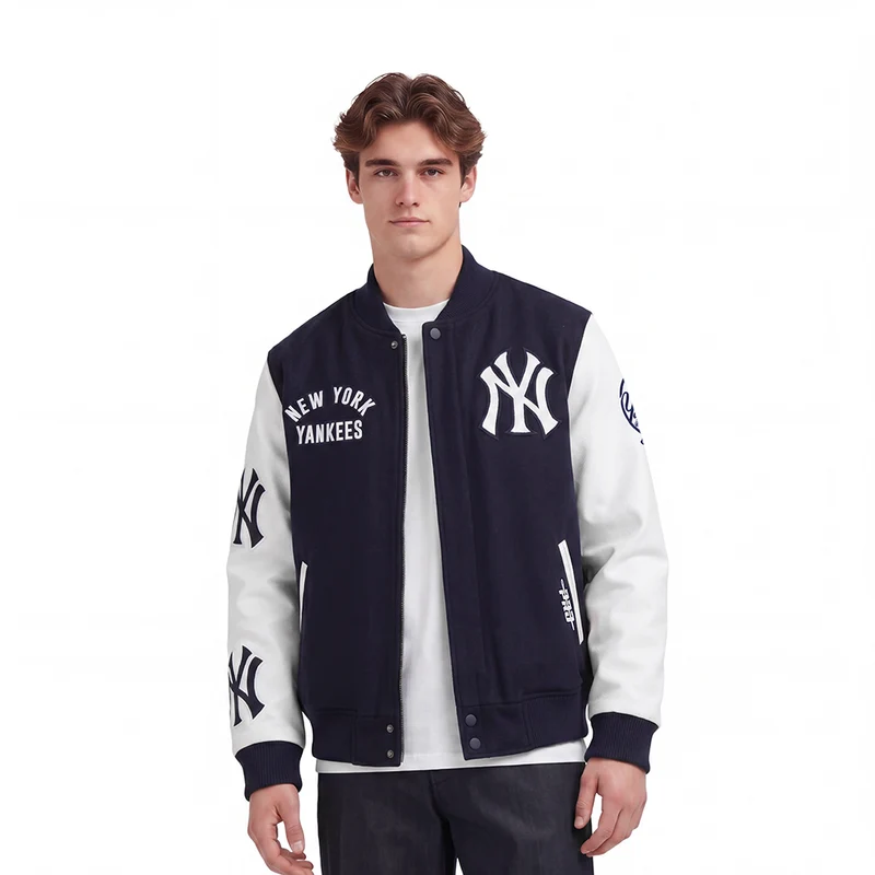 CHAMARRA UNIVERSITARIA MLB NEW YORK YANKEES ALL PRO S / AZUL MARINO / BLANCO