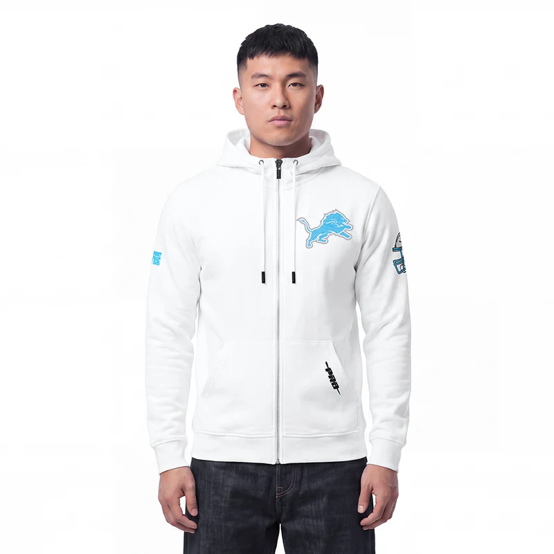 SUDADERA CON CIERRE NFL DETROIT LIONS CLASSIC CHENILLE S / BLANCO