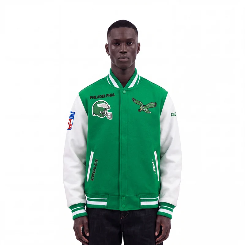 CHAMARRA UNIVERSITARIA NFL PHILADELPHIA EAGLES RETRO CLASSICS M / VERDE / BLANCO