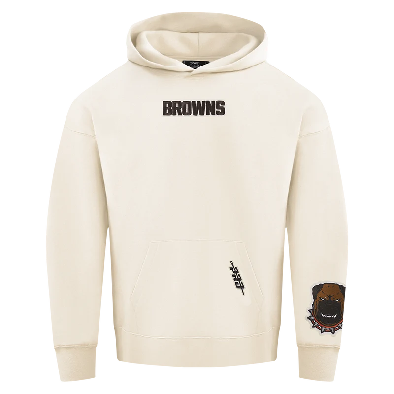 SUDADERA CON GORRO NFL CLEVELAND BROWNS WINGSPAN XL / CREMA