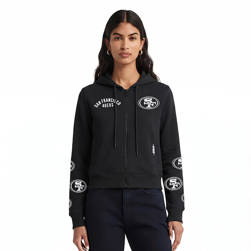 SUDADERA CON CIERRE NFL SAN FRANCISCO 49ERS ALL PRO PARA MUJER S / NEGRO
