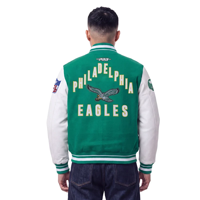 CHAMARRA UNIVERSITARIA NFL PHILADELPHIA EAGLES ON TOP L / VERDE / BLANCO