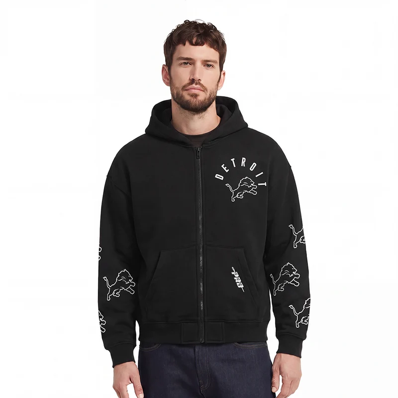 SUDADERA CON CIERRE NFL DETROIT LIONS ALL PRO 3XL / NEGRO