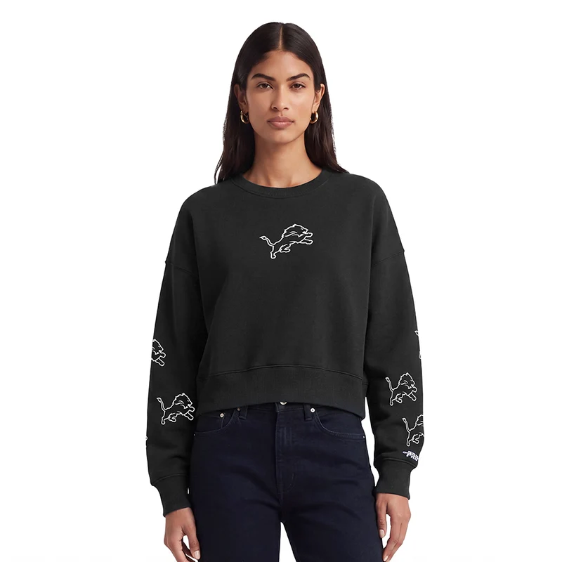 SUDADERA DE CUELLO REDONDO NFL DETROIT LIONS ALL PRO PARA MUJER 2XL / NEGRO