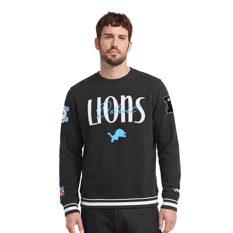 SUDADERA DE CUELLO REDONDO NFL DETROIT LIONS ORIGINAL PLAYERS XL / NEGRO