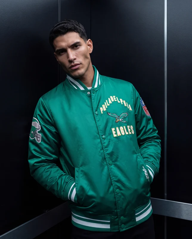 CHAMARRA DE SATIN NFL PHILADELPHIA EAGLES ON TOP M / VERDE