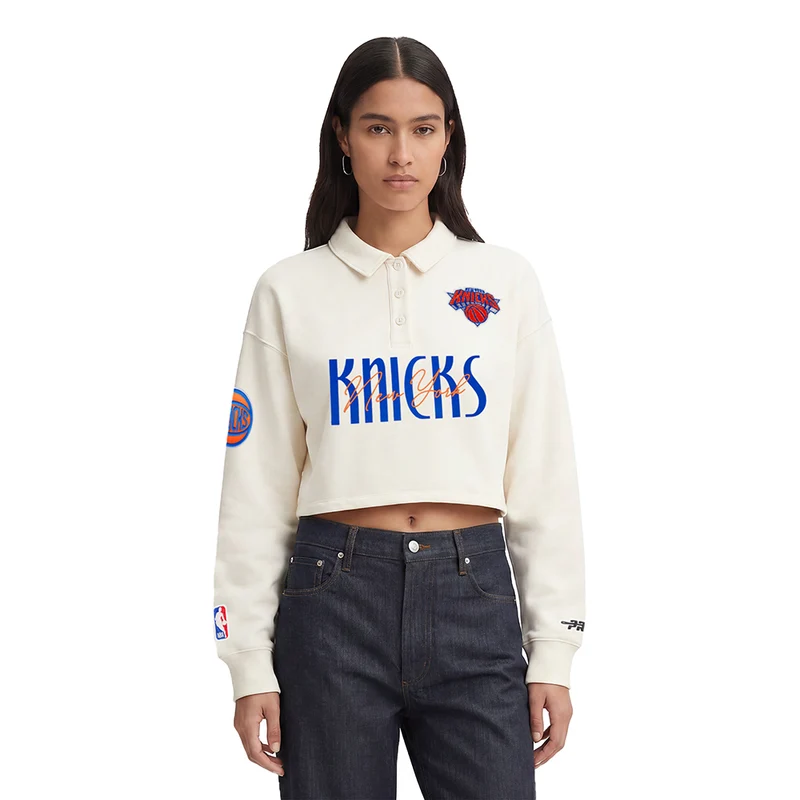 PLAYERA NBA NEW YORK KNICKS ORIGINAL PLAYERS PARA MUJER L / CREMA