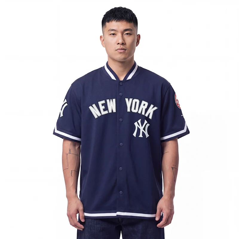 SOBRECAMISA DE MANGA CORTA MLB NEW YORK YANKEES CLASSIC CHENILLE S / AZUL MARINO