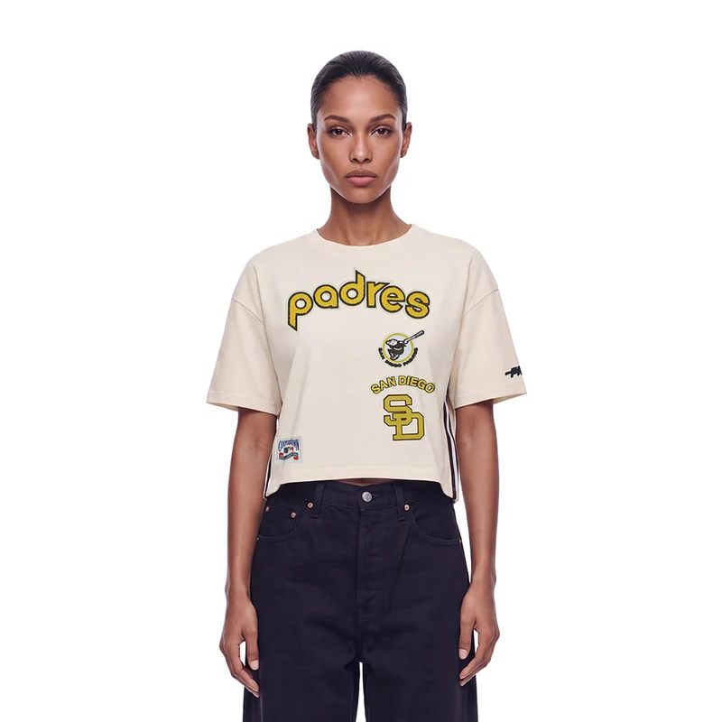 MANGA CORTA MLB SAN DIEGO PADRES RETRO CLASSICS PARA MUJER S / CREMA