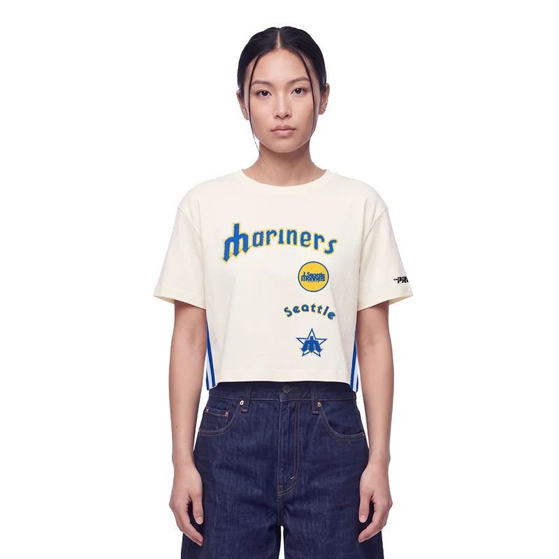 MANGA CORTA MLB SEATTLE MARINERS RETRO CLASSICS PARA MUJER S / CREMA