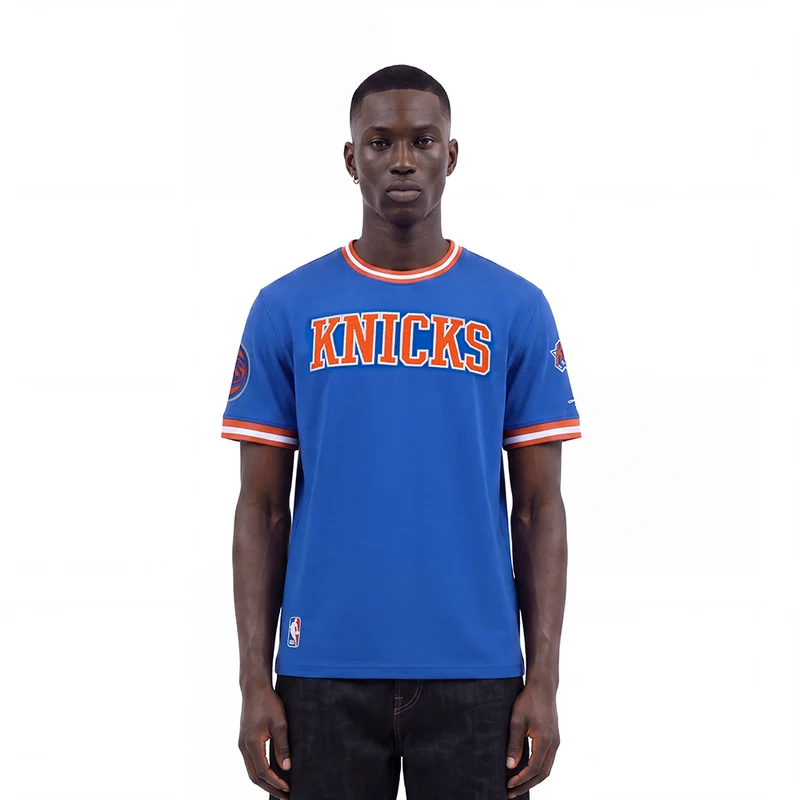 PLAYERA NBA NEW YORK KNICKS CLASSIC CHENILLE S / AZUL REY / NARANJA