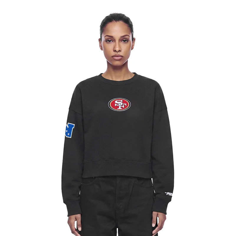 SUDADERA DE CUELLO REDONDO NFL SAN FRANCISCO 49ERS PLAYBACK PARA MUJER XL / NEGRO