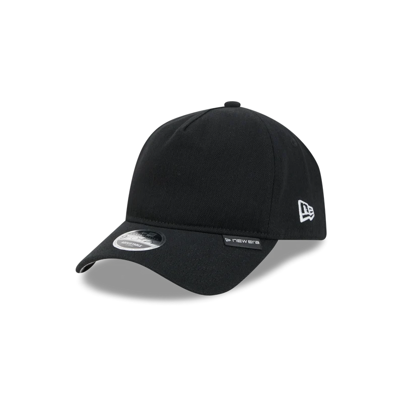 New Era Branded Herringbone Black 9FORTY A-Frame Unstructured Snapback Hat One Size