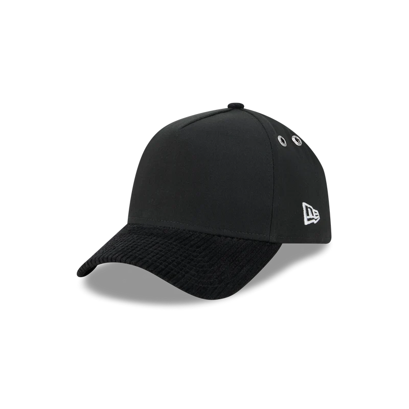 New Era Branded Cord Black 59FORTY A-Frame Fitted Hat 7 3/4