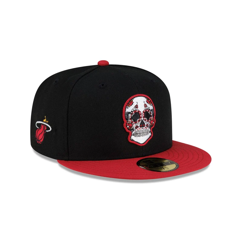 Miami Heat Sugar Skull 59FIFTY Fitted Hat 7 3/8