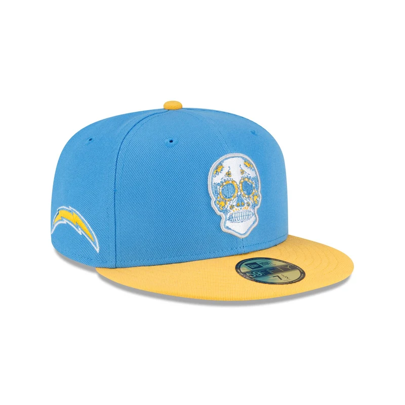 Los Angeles Chargers Sugar Skull 59FIFTY Fitted Hat 7 3/4