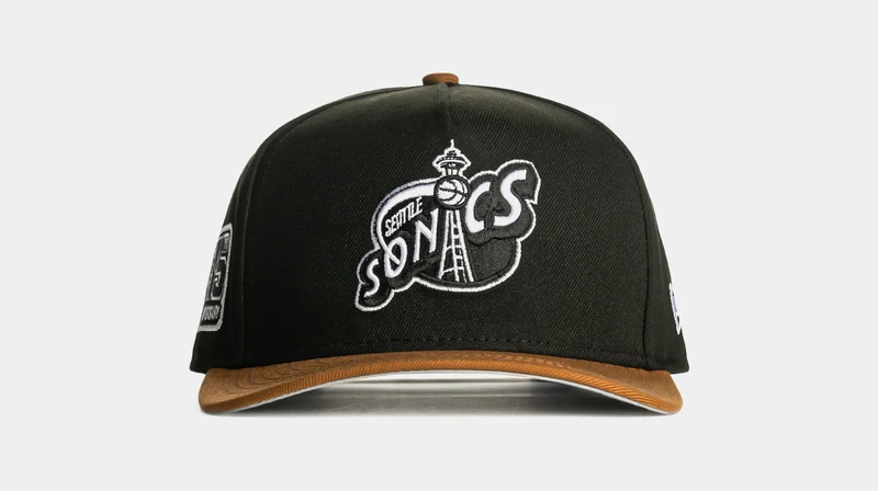 Shoe Palace Exclusive Peanut Two-Tone Seattle SuperSonics 9Fifty Snapback Mens Hat (Black/Brown) OS