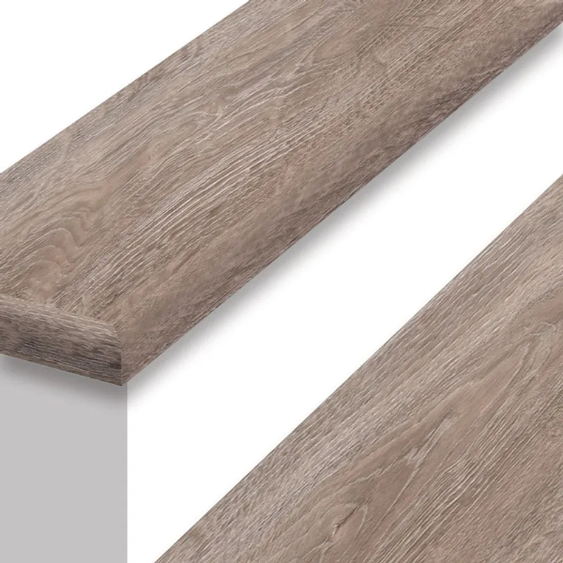 Durastair Stairtreads and Riser Kit 12.25 x 50-in Vinyl - Riverstone Oak