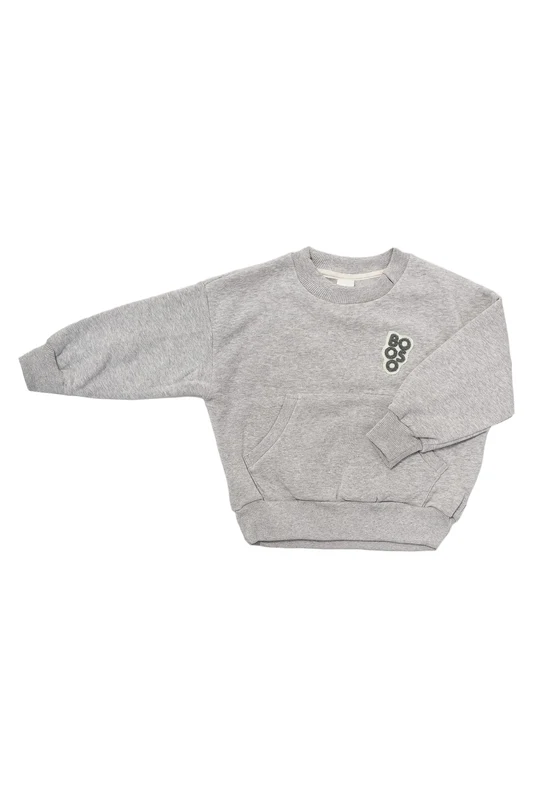 BOOSO GREY MELANGE POCKET SWEATSHIRT 6-7