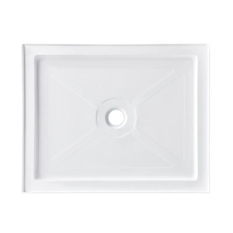 OVE Decors Savannah Rectangular Shower Base 32 x 40-in with Central Drain - White Acrylic