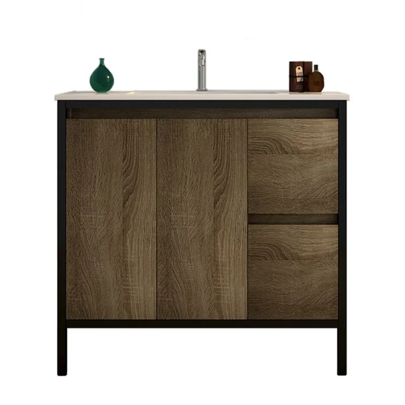 OVE Decors Adele 36-in Taupe Wood Finish Bathroom Vanity with Ceramic Top
