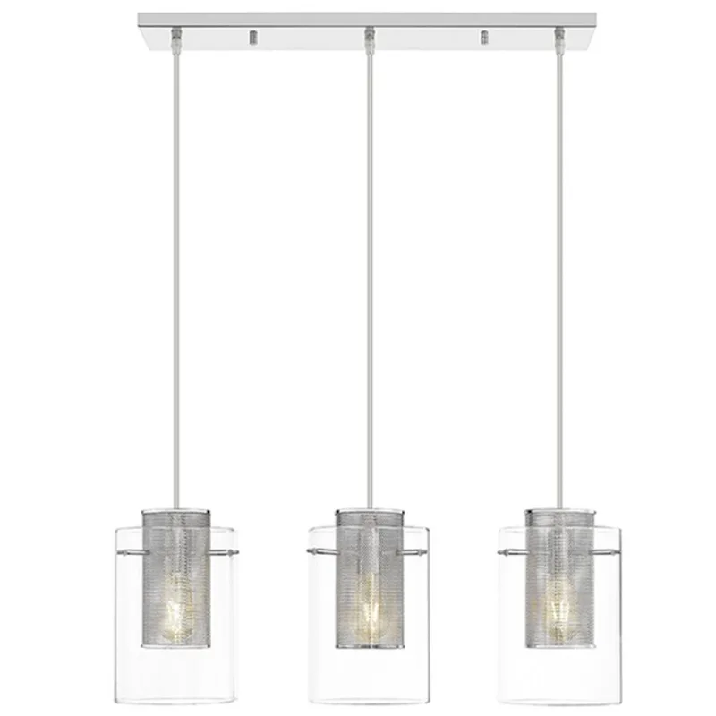 OVE Decors Elestren 3-Light Pendant Light - Glass and Polished Chrome