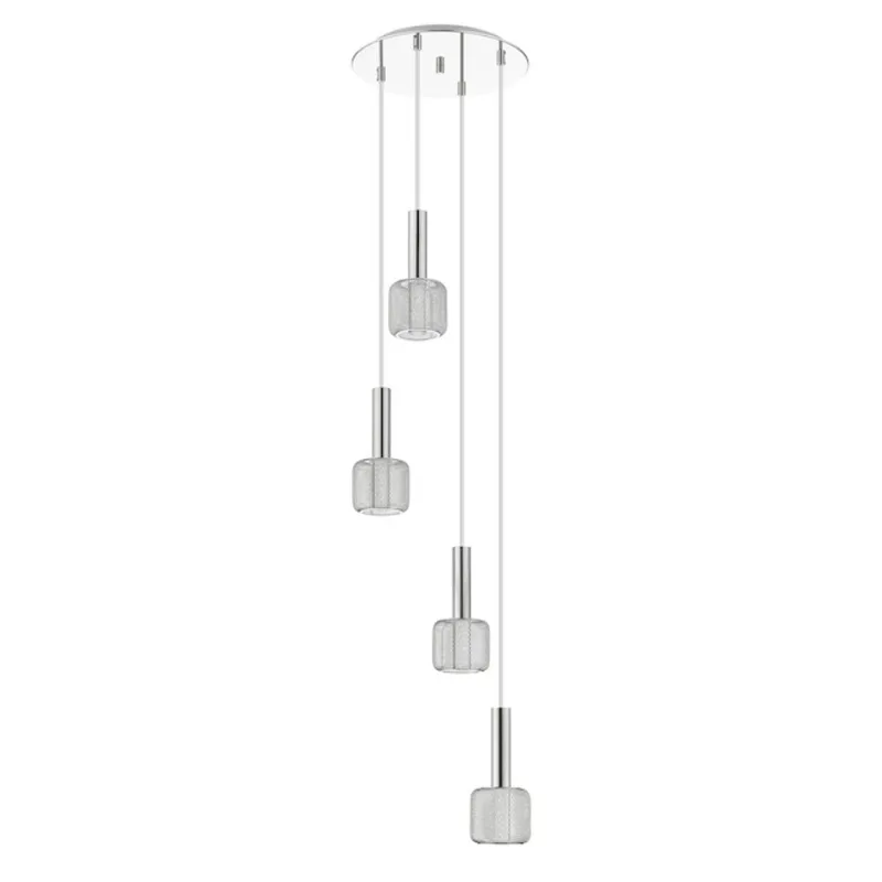 Ove Decors Acantha Hanging Light with Integrated LED - 4 Lights - 82-in x 13-in - Polished Chrome