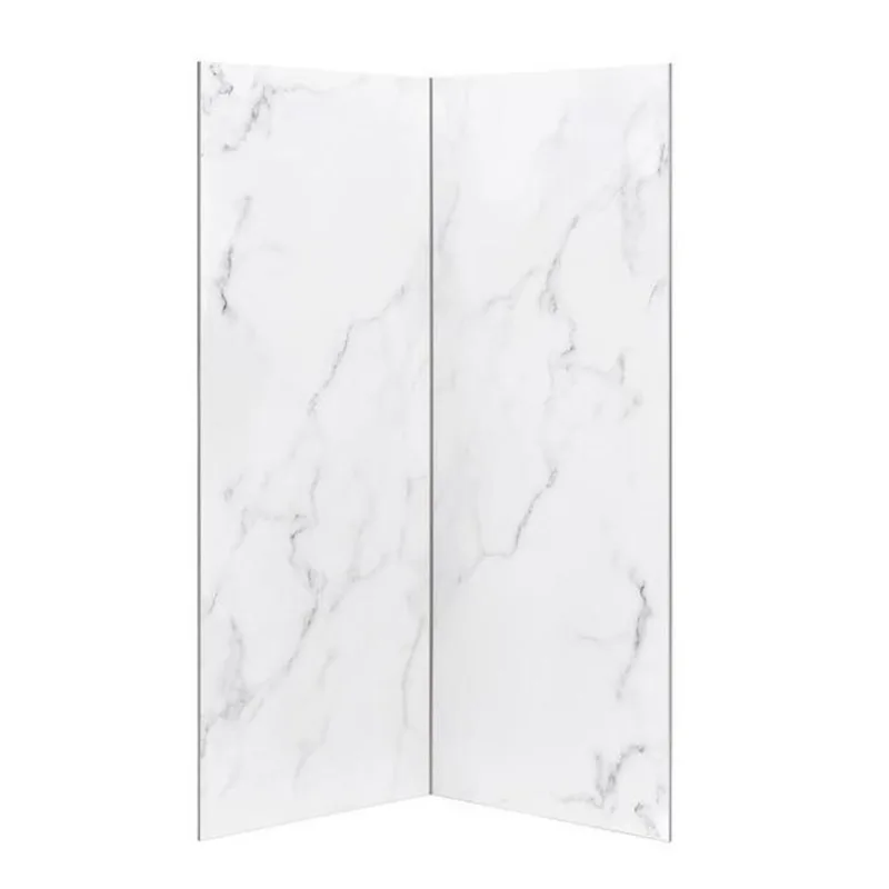 OVE Decors Arroyo Corner Shower Wall Panel 60 x 80-in - Marbled White