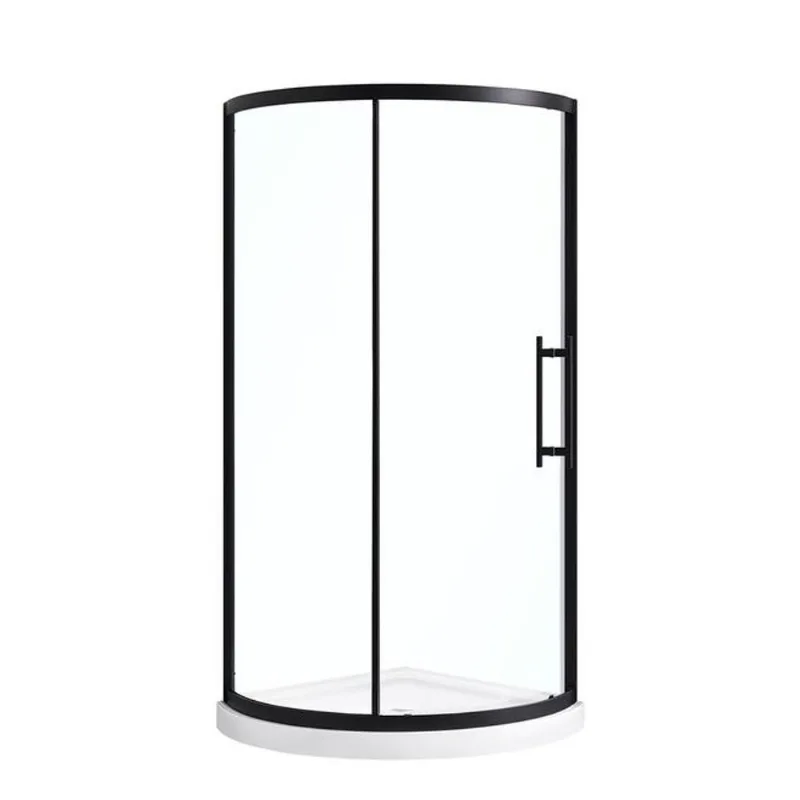 OVE Decors Emily-Swift Corner Shower Kit with 75.5 x 36-in Acrylic Base - Matte Black