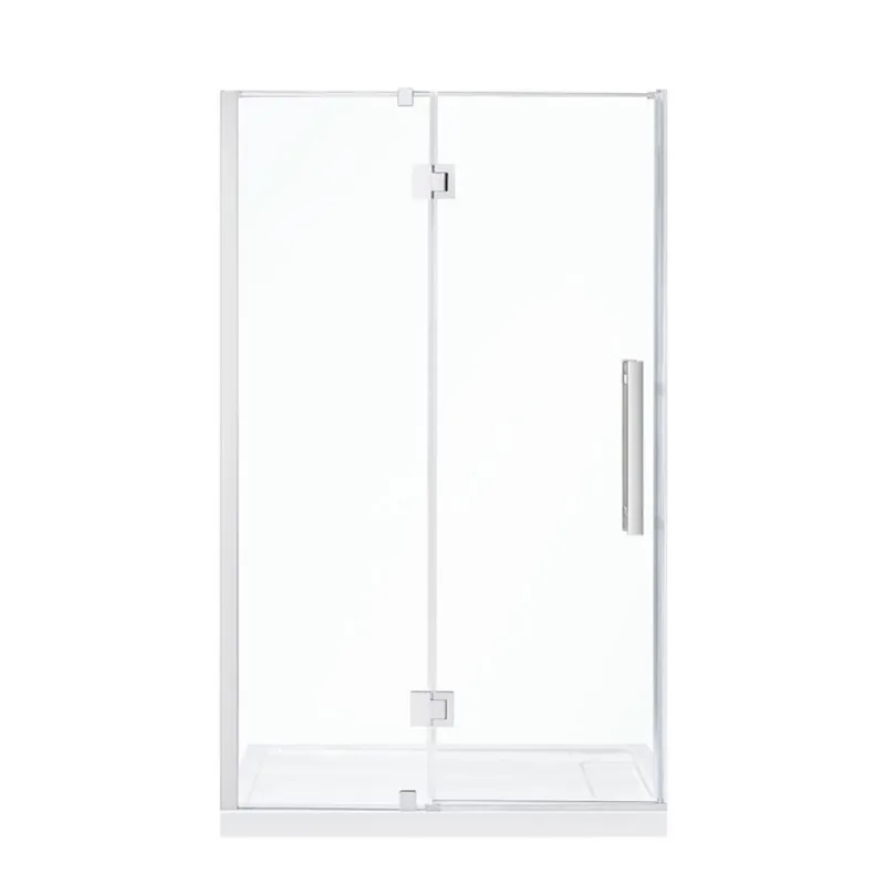 OVE Decors Niko Shower Door and Panel for Alcove Frameless Shower 48-in x 74-in - Chrome