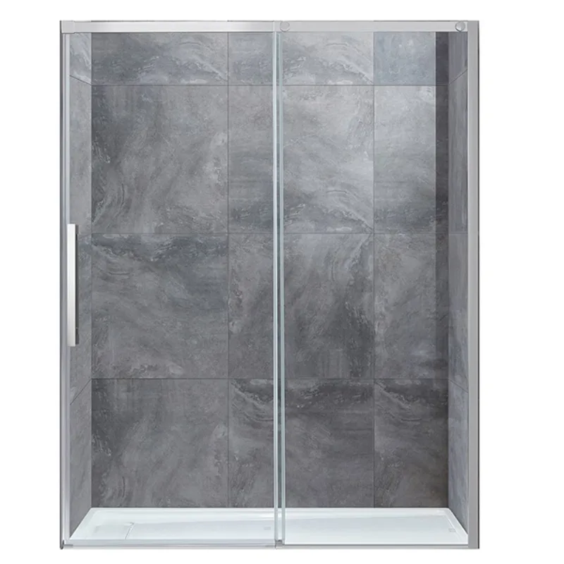allen + roth Venice 60-in Clear Glass Reversible Sliding Shower Door with chrome Hardware