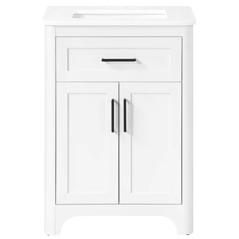 OVE Decors Alanis Bathroom Vanity 24 x 19-in Engineered Stone Top - White