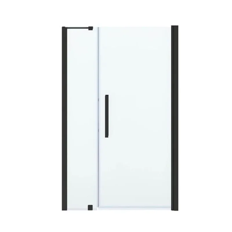 OVE Decors Pasadena 48 x 72-in Black Alcove Frameless Pivot Shower Door