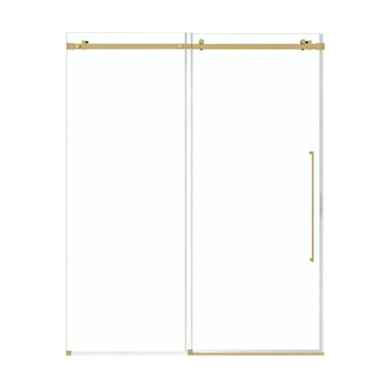 OVE Decors Selby 60 x 74-in Brushed Gold Frameless Sliding Clear Glass Straight Alcove Shower Door