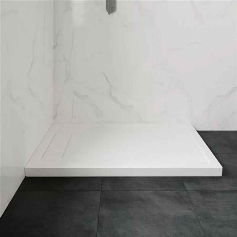 OVE Decors Erika 54 L x 32 W x 2.8-in H Acrylic Shower Base w/ Hidden Side Drain - White