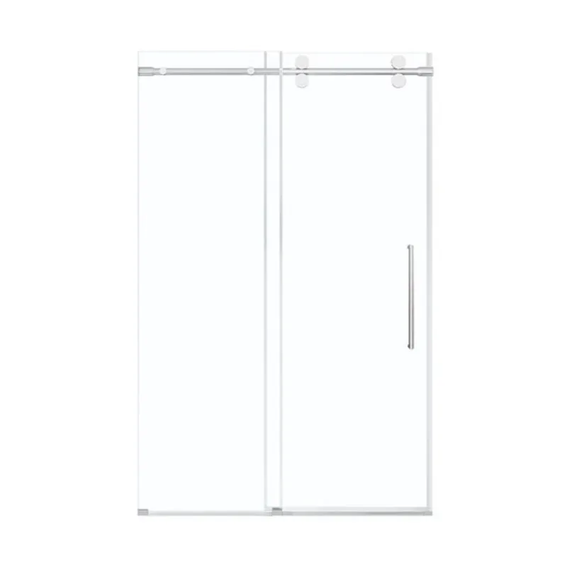 OVE Decors Reva 48 x 74-in Chrome Frameless Sliding Clear Glass Straight Alcove Shower Door