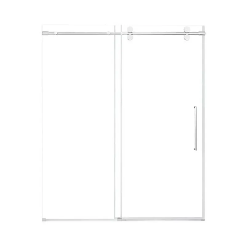 OVE Decors Reva 60 x 74-in Chrome Frameless Sliding Clear Glass Straight Alcove Shower Door