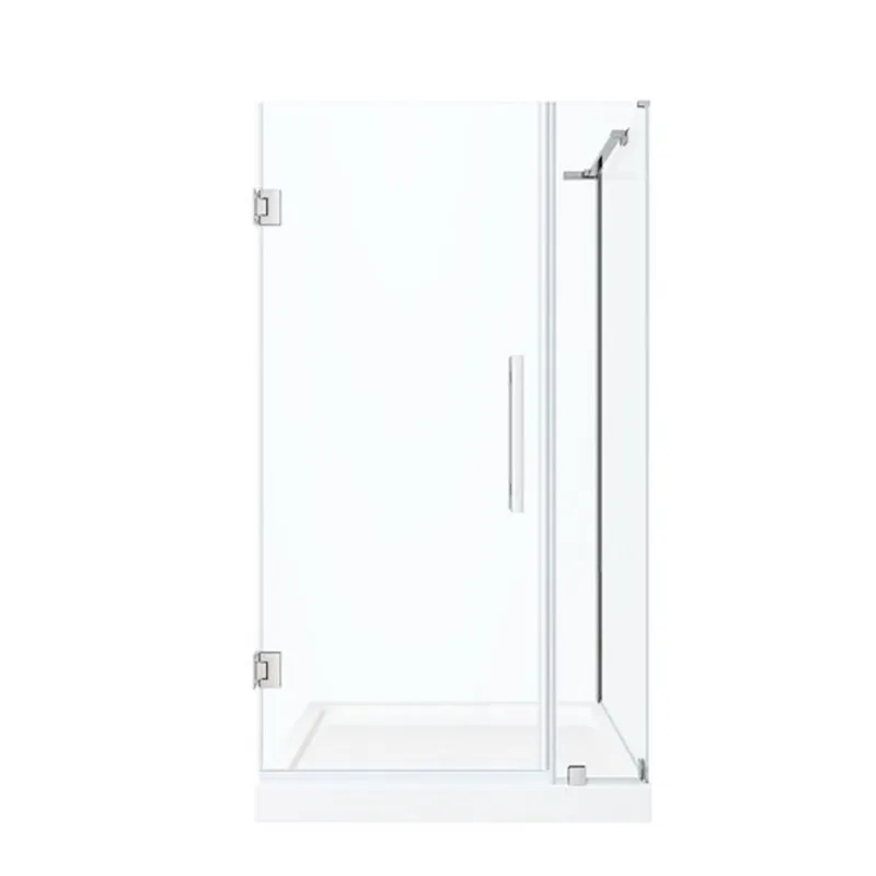 OVE Decors Panama 36 x 32 x 74 3/4-in Chrome Corner Frameless Pivot Shower Door Kit with Base