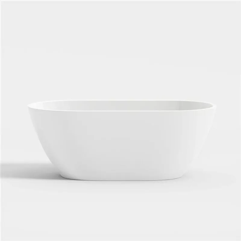 OVE Ayago Freestanding Bathtub Kit Acrylic 59-in with Extra Pop-Up Drain – Glossy White / Brushed Gold